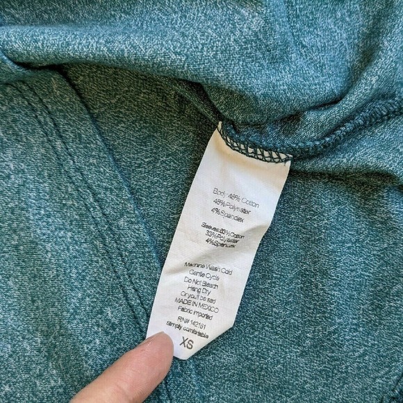 Green Raglan Stripe Lularoe XS Baseball Randy - Picture 5 of 5